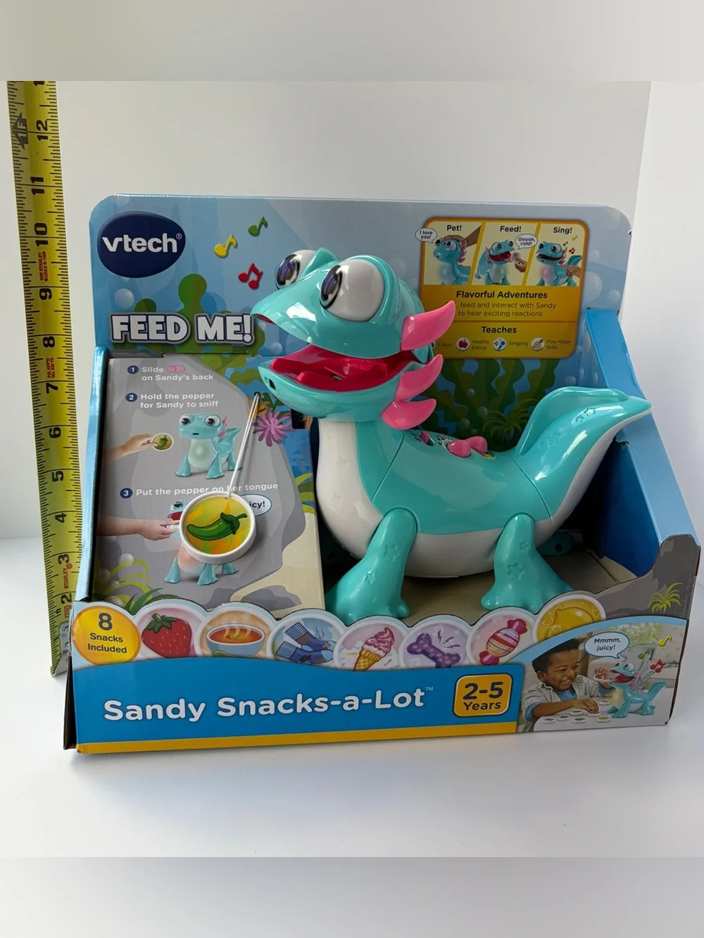 VTech Sandy Snacks-a-Lot Axolotl  Interactive Feeding Learning Toy‎